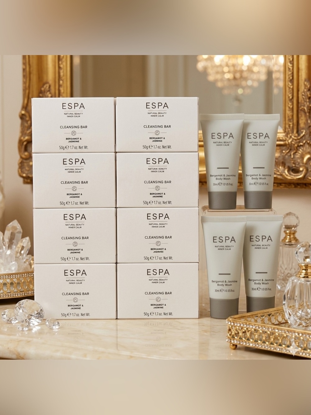 🫧ESPA Bergamot Jasmine Bundle 8 Cleansing Bars + 4 Body Wash Luxury Soap